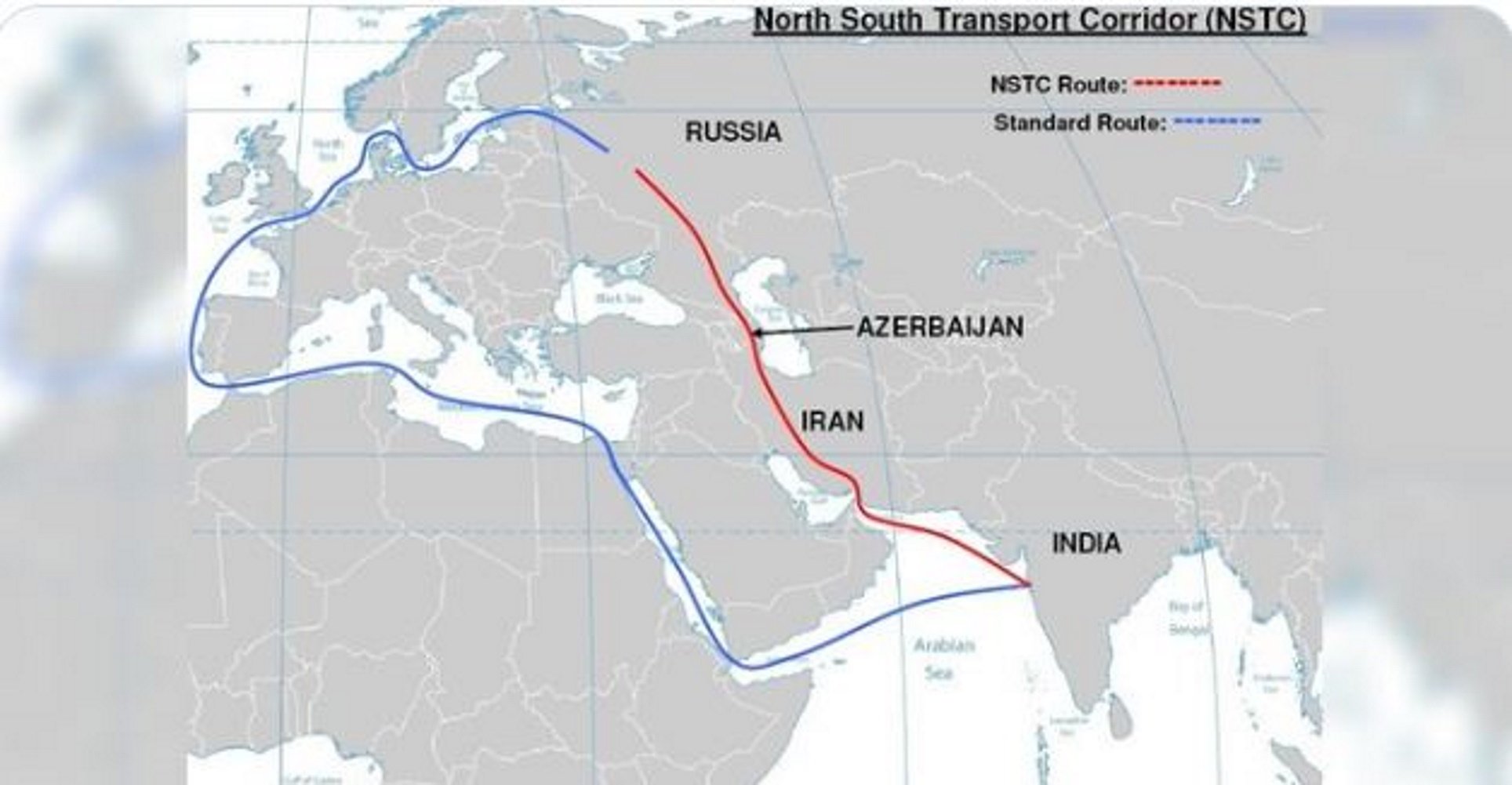 Mapa del ferrocarril Rússia Índia i ruta actual Creative Commons