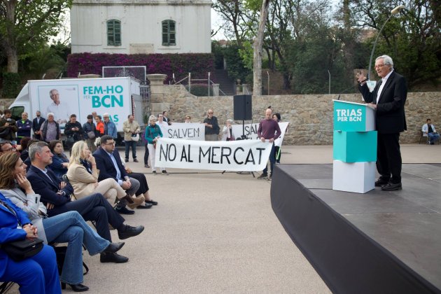 Acte Trias para|por Barcelona Horta Guinardo pancarta / Montse Giralt