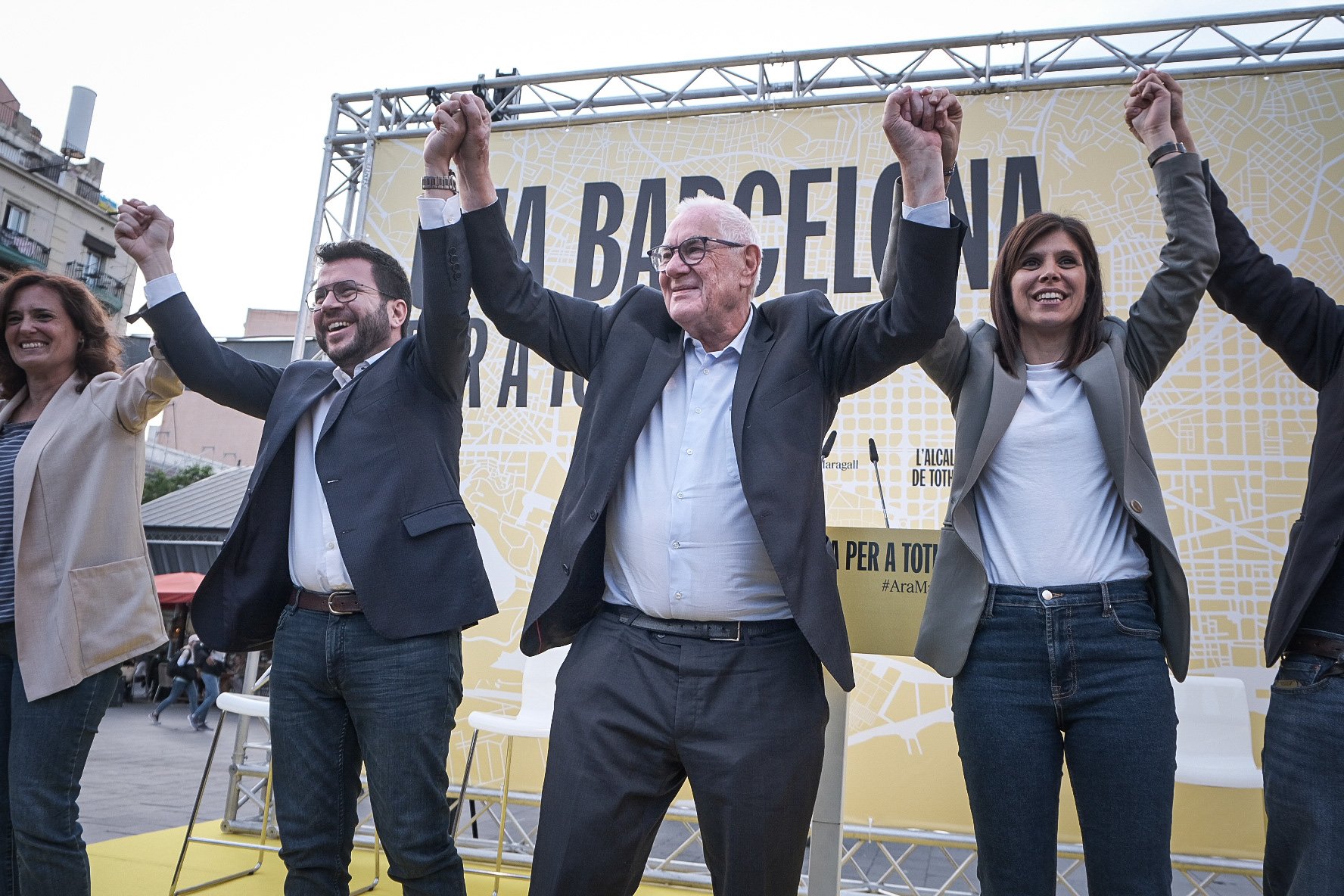 Ernest Maragall Pere Aragones Marta Vilalta Acte ERC Barceloneta / Carlos Baglietto