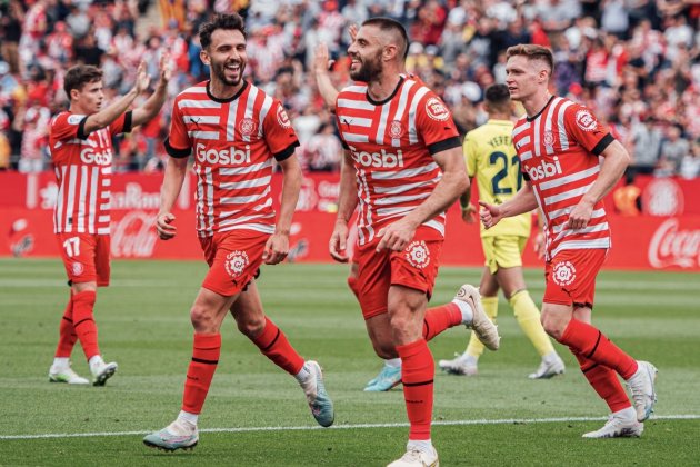 David López Girona celebra gol ante Villarreal / Foto: Girona FC