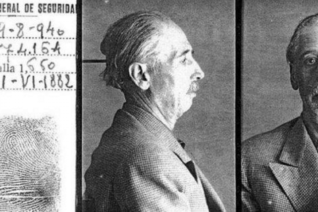 Fitxa de detenció del President Companys. Dirección General de Seguridad (1940). Font Arxiu d'El Nacional