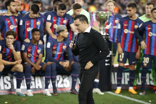 Xavi Hernández fent discurs / Foto: EFE - Toni Albir Xavi Hernández fent discurs / Foto: EFE - Toni Albir