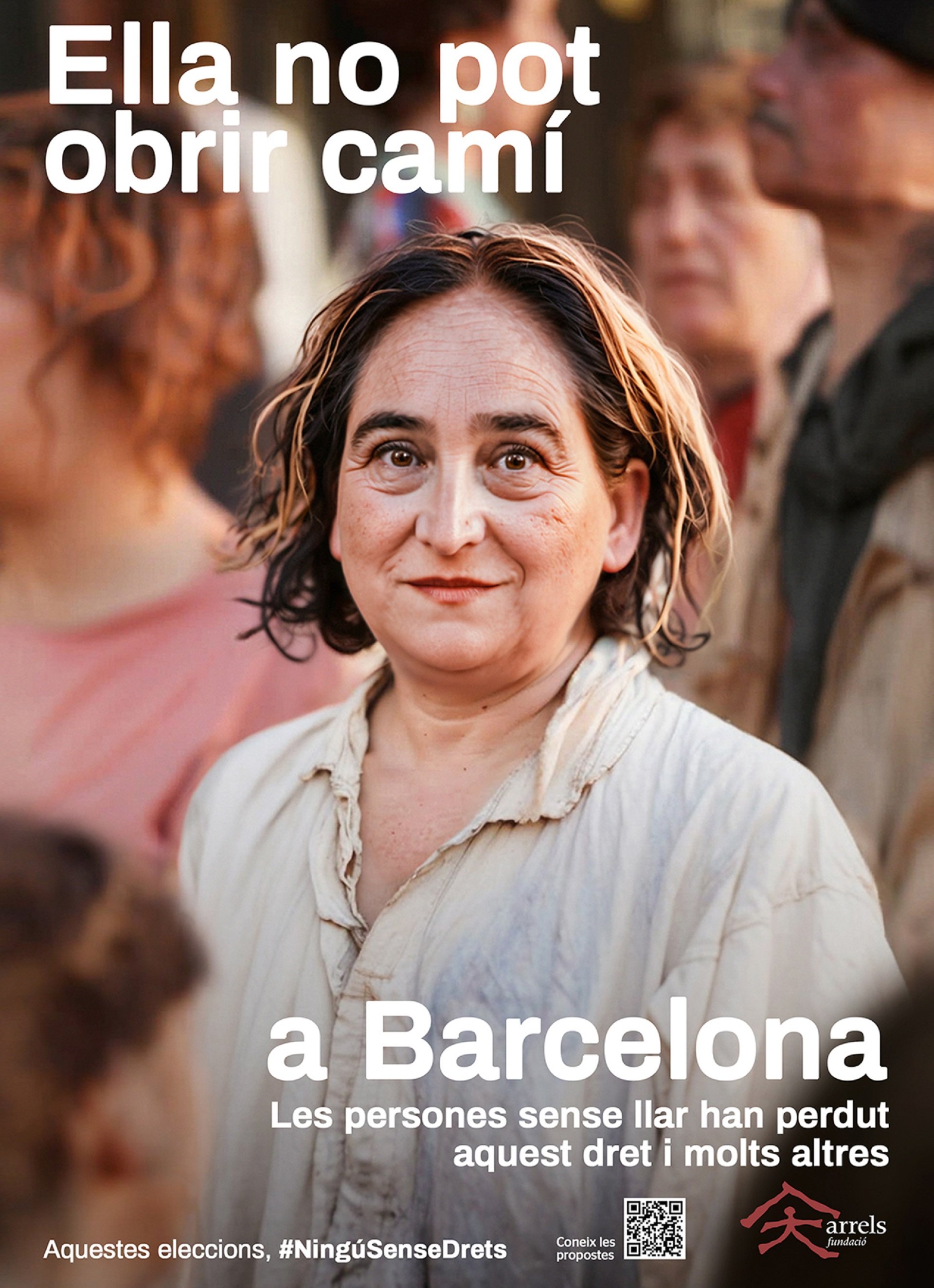 La Fundació Arrels caracteritza diversos candidats a l’alcaldia de Barcelona com persones sense llar
