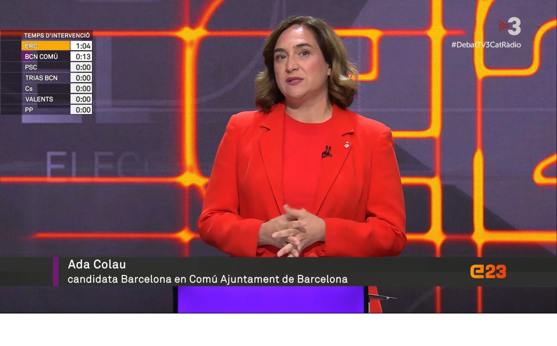 Minut d'or d'Ada Colau al debat electoral de TV3: l'al·legat de la candidata de Barcelona en Comú | VÍDEO