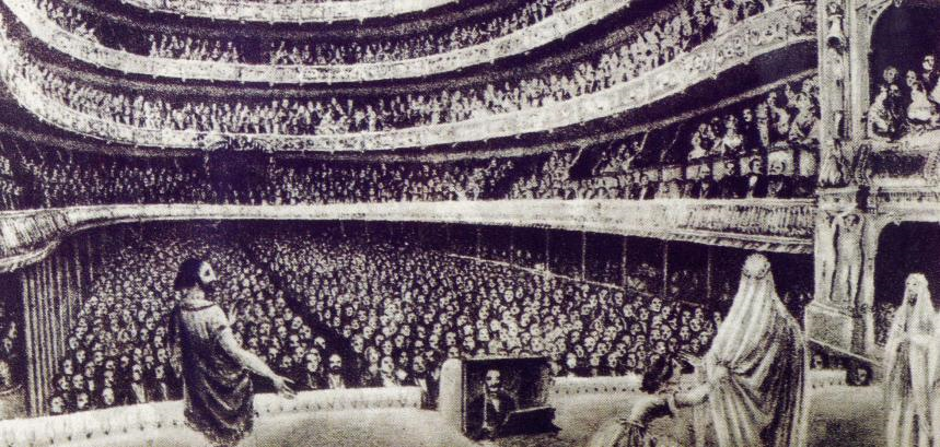 S'inaugura el Gran Teatre del Liceu. Gravat de la inauguració. Font Gran Teatre del Liceu