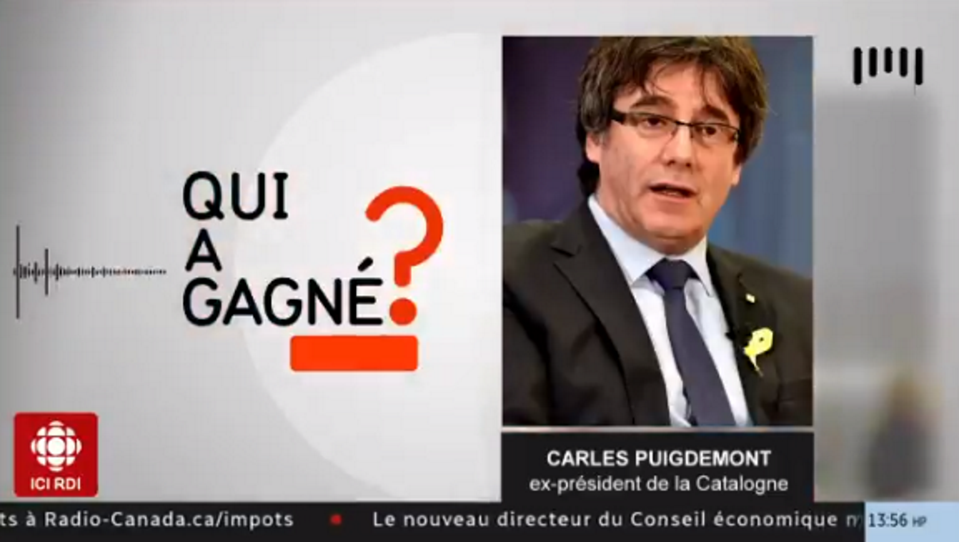 Puigdemont, guanyador de la jornada a la televisió del Quebec