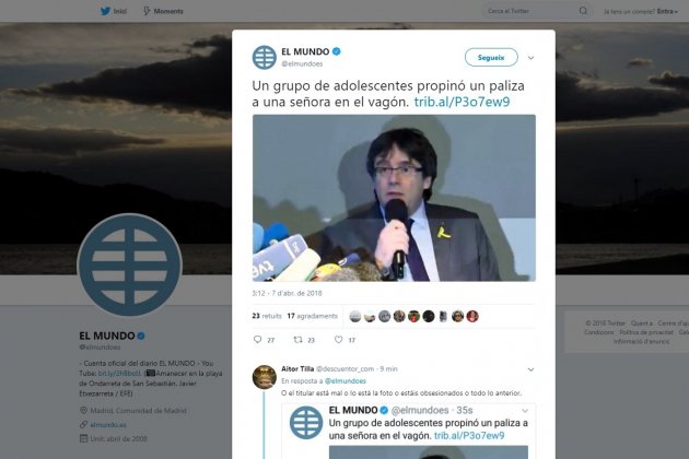 paliza puigdemont en El Mundo