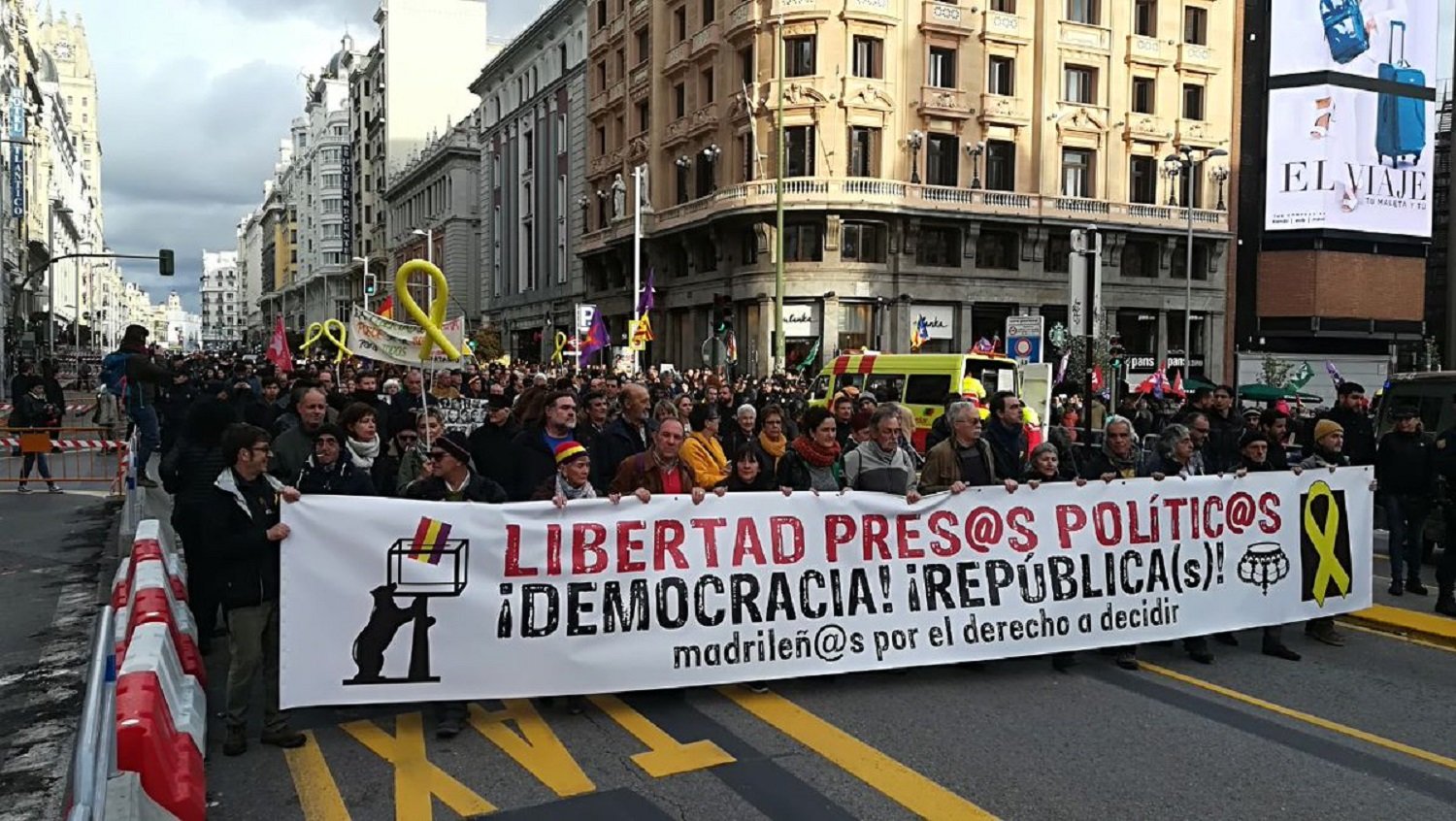 Manifestació a Madrid pels presos polítics: "No esteu sols"