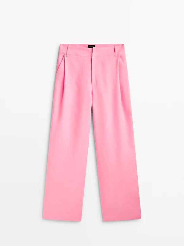 Pantalons amb pinces de lli