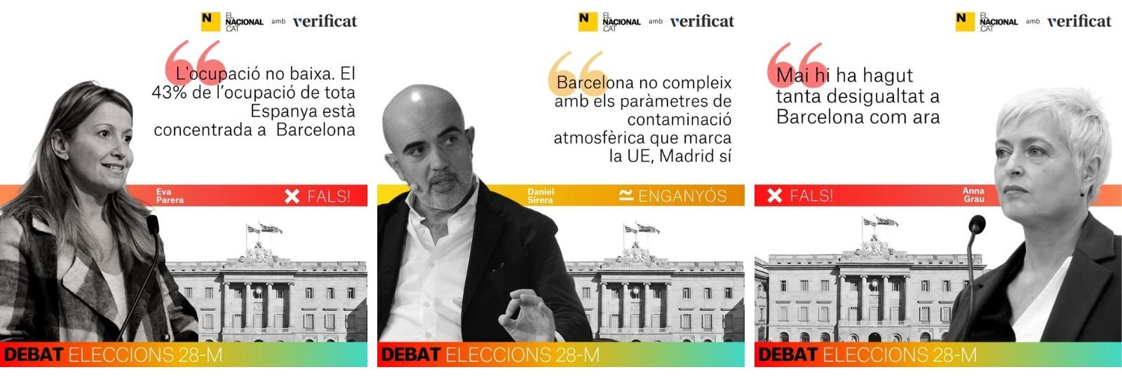 Verificaciones del debate de Barcelona de elecciones municipales ElNacional.cat y Verificado