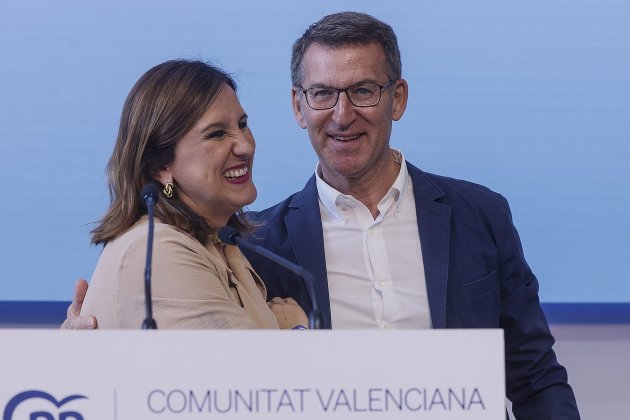 El líder del PP, Alberto Núñez Feijóo i la candidata a l'Alcaldia de València, Maria José Catalá/ Europa Press