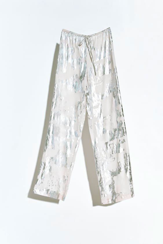 Pantalón fluido metalizado Pantalón fluido metalizado