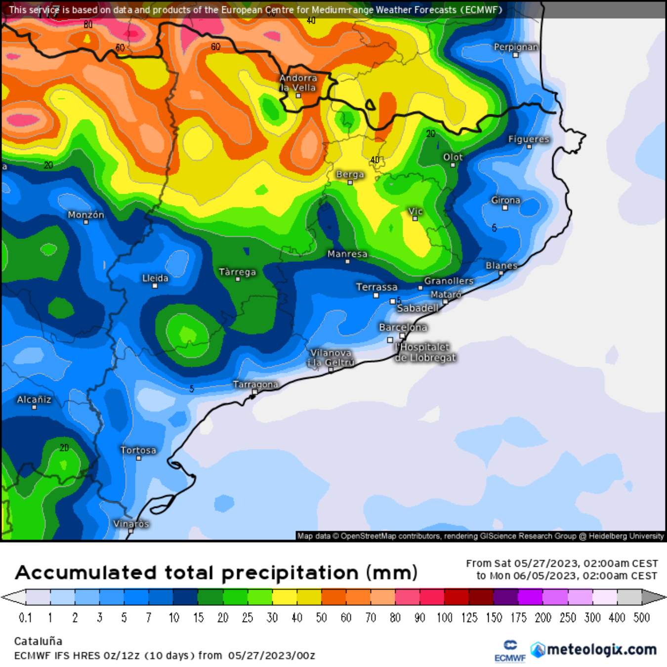 Tornen les tempestes i les pedregades a partir de dimarts! / Meteologix.com