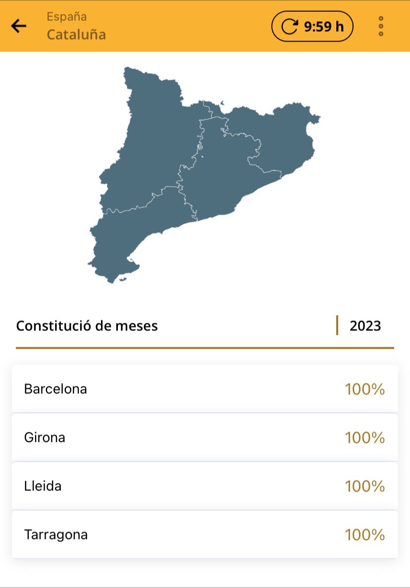 constituides meses catalunya per provincies. Ministeri Interior