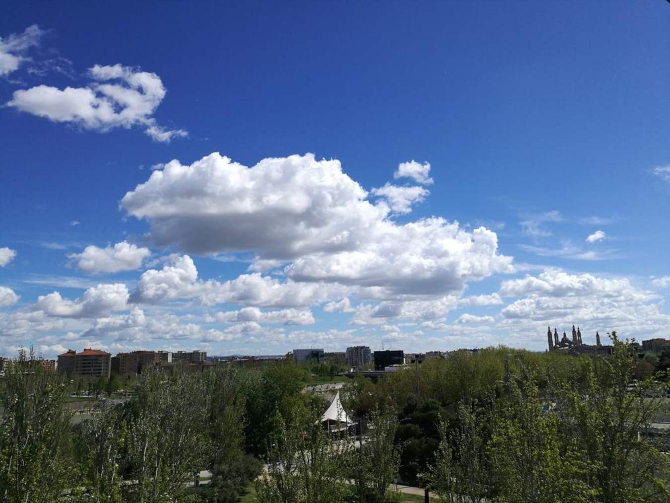 Las nubes más pequeñas son cumulus humilis, mientras que los medios ya son mediocris / Twitter: @AEMET_Aragon