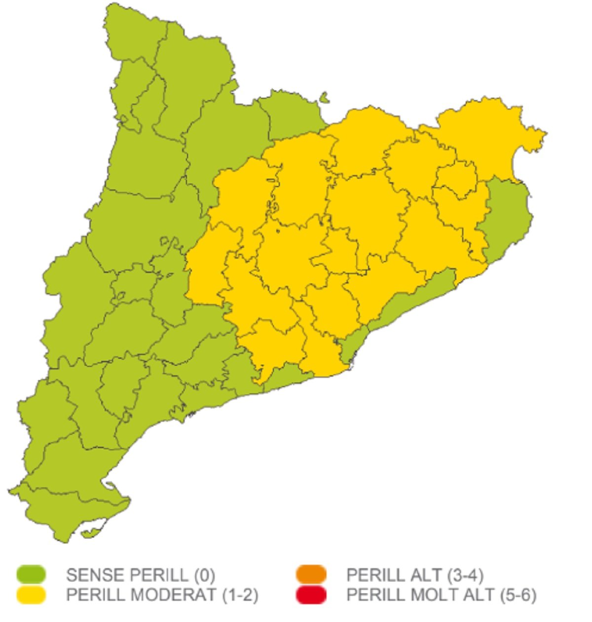 Mapa peligro tormentas miércoles, 31 de mayo Meteocat