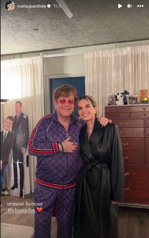 Maria Guardiola y Elton John Instagram