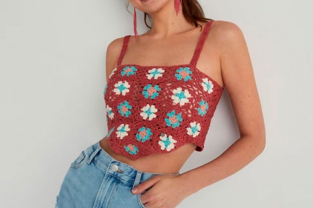Top crop de crochet Top crop de crochet
