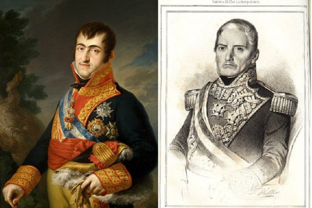 Ferran VII i el tinent general Alaix. Font Museu del Prado i Galeria Militar Conteporànea