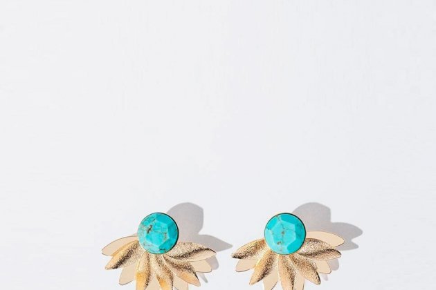 Pendents|Arracades amb pedra central en forma de flor en blau de Parfois Pendents|Arracades amb pedra central en forma de flor en blau de Parfois