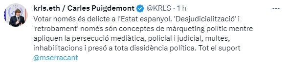 TUIT Carles Puigdemont