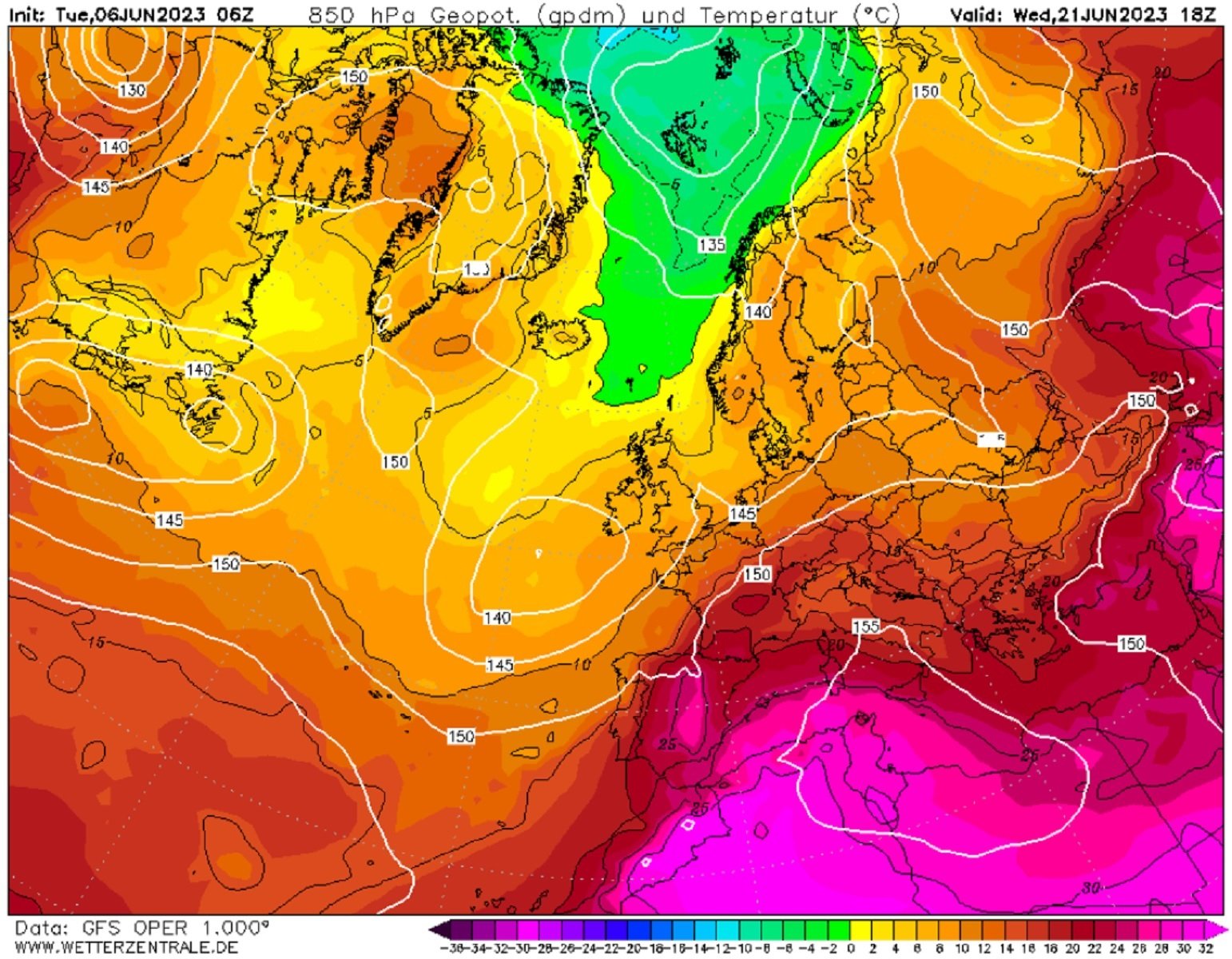 Calor 21 de juny GFS Wetterzentrale