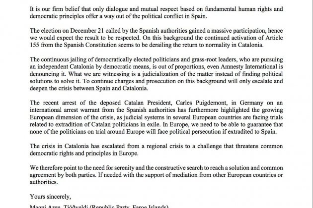 carta diputados daneses