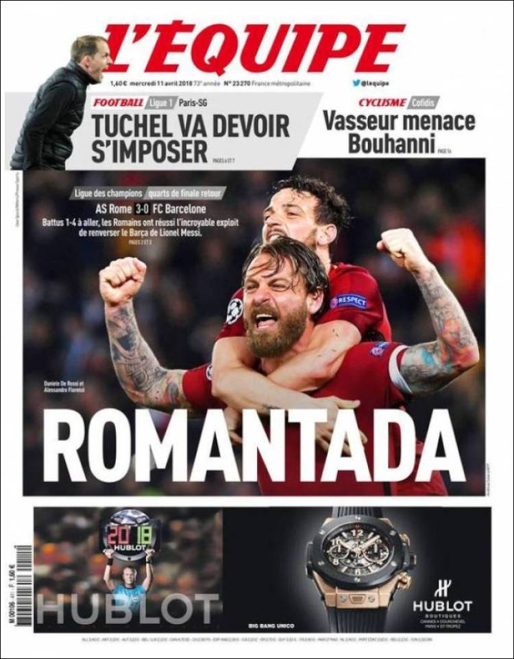 El Équipe Portada 11 04 2018