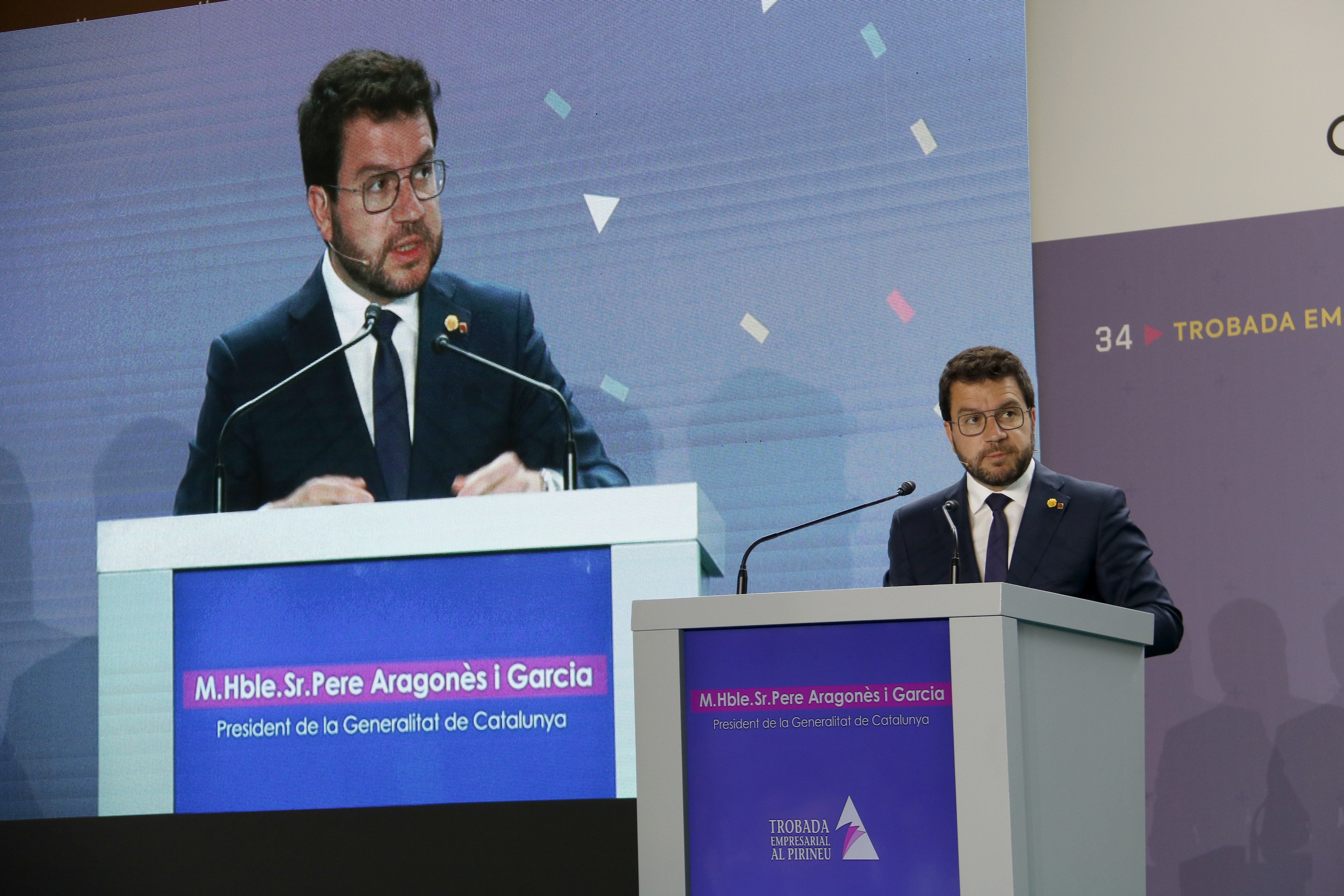 Aragonès insiste ante los empresarios del Pirineo que no quiere convocar elecciones hasta el 2025