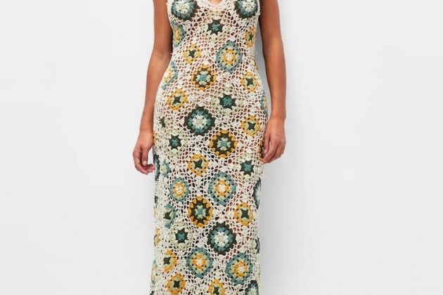 Vestit llarg ganxet patchwork1 Vestit llarg ganxet patchwork1