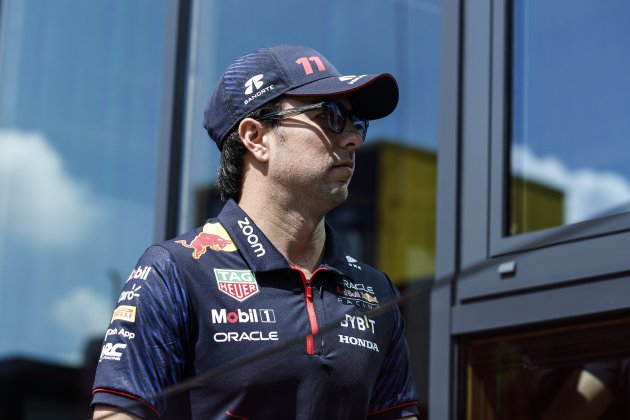 Sergio 'Txec' Perez amb rostre seriós en el GP d'Espanya / Foto: Europa Press