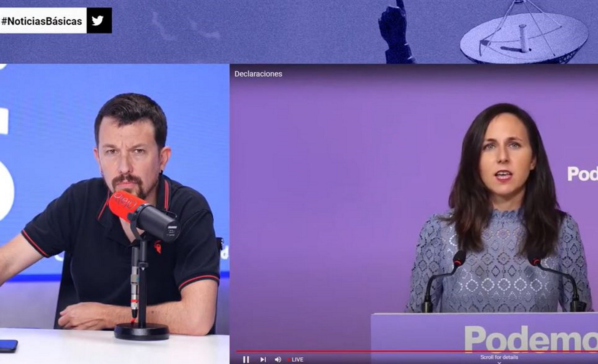 Pablo Iglesias, después de escuchar a Ione Belarra: "Callaré para que no me caigan las lágrimas"