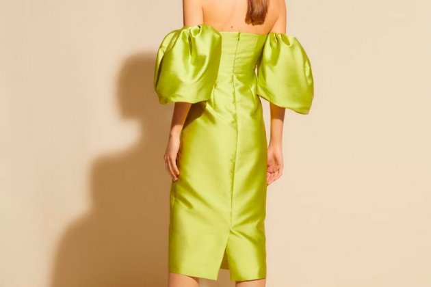 Vestido midi palabra de honor 1 Vestido midi palabra de honor 1