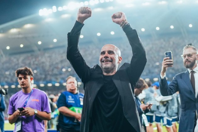 Guardiola celebra Champions City / Foto: Manchester City Guardiola celebra Champions City / Foto: Manchester City