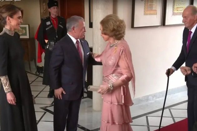 La reina Sofía y Juan Carlos I en Jordania