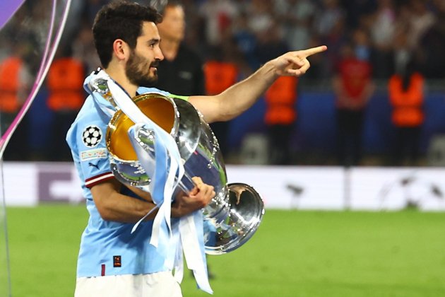 Ilkay Gundogan tras ganar la Champions League con el Manchester City / Foto: Europa Press