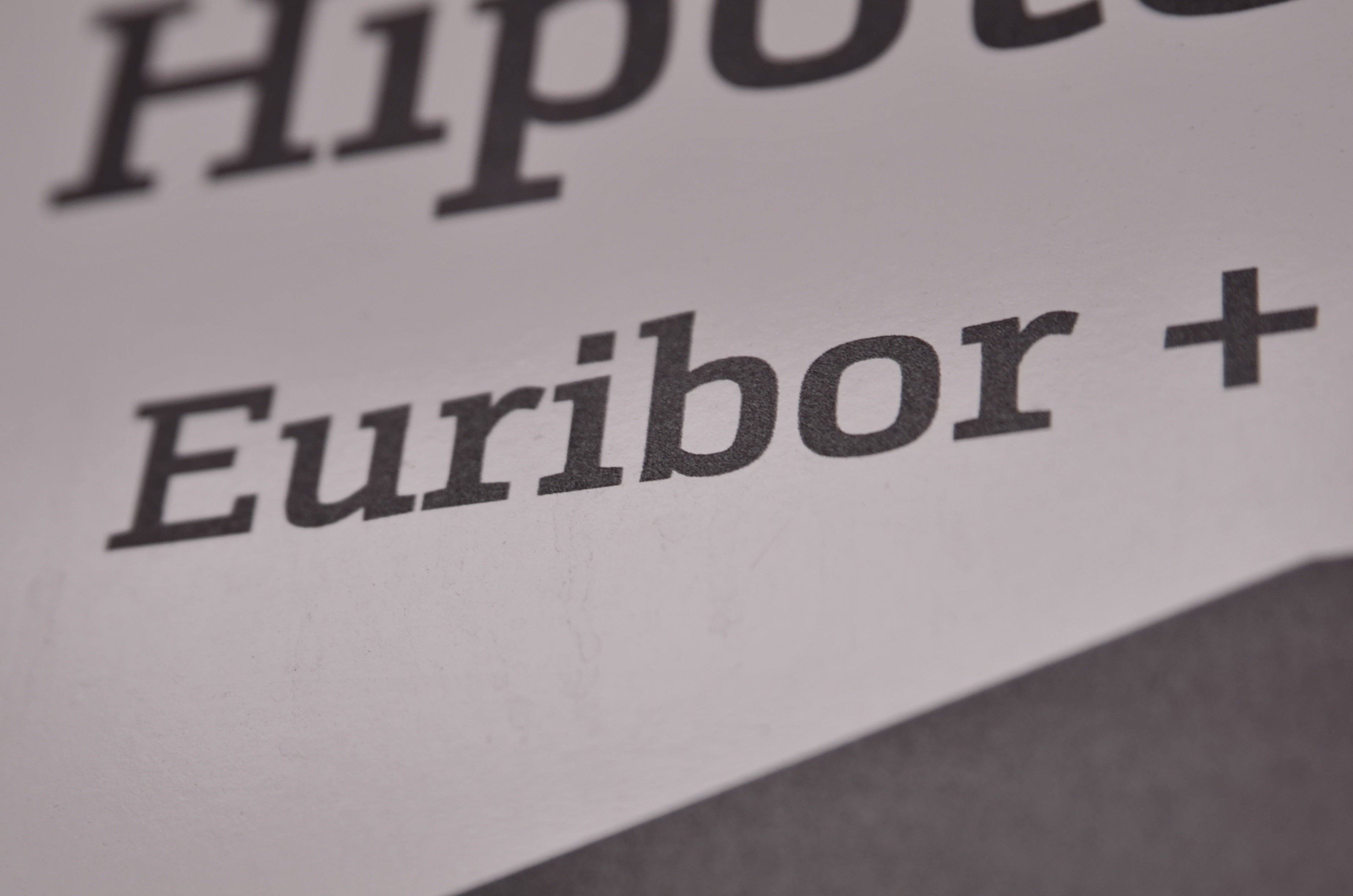 Un cartel informativo del Euribor