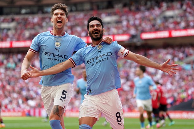 John Stones Ilkay Gündogan Manchester City / Foto: Europa Press - Adam Davy