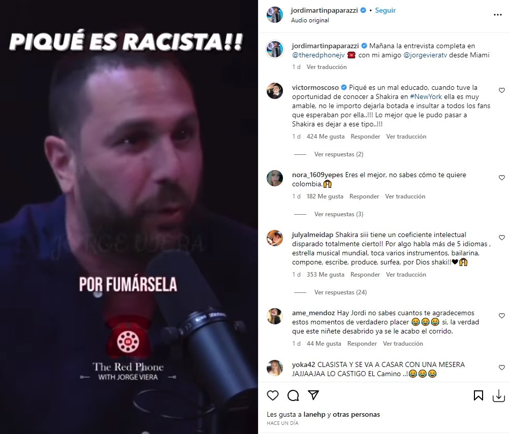 Jordi Martín Piqué Racista Instagram