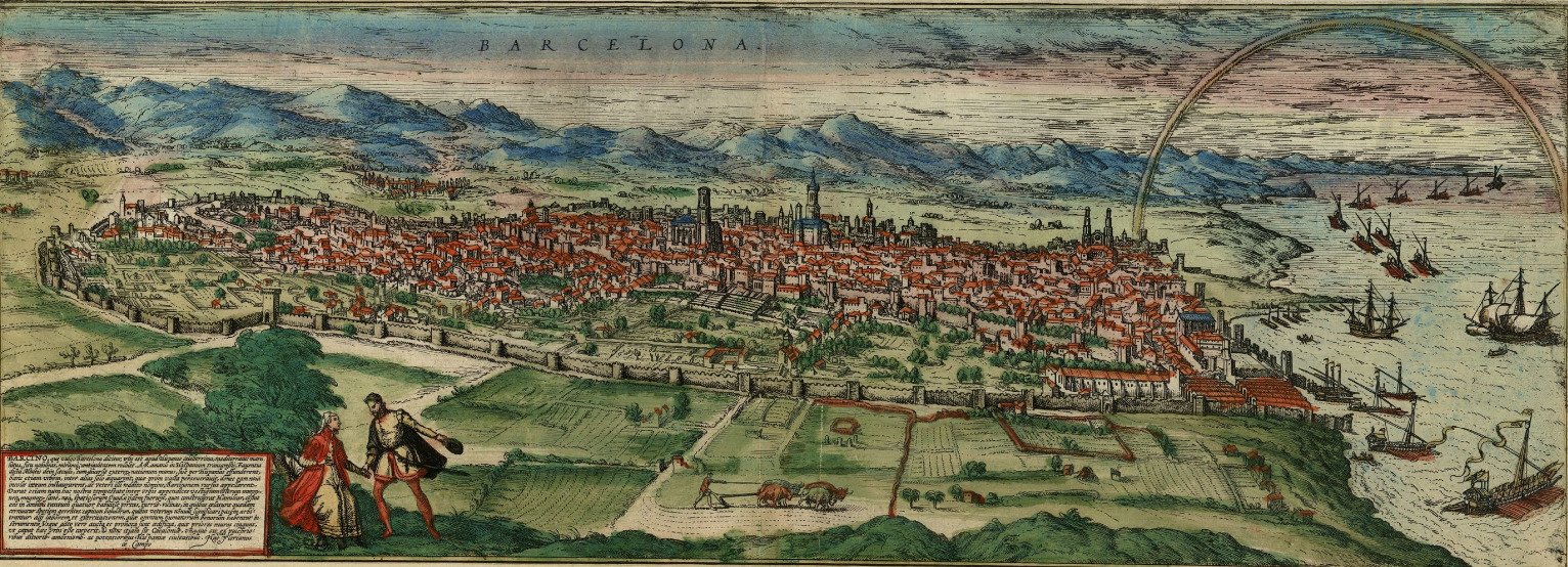 Grabado de Barcelona (1572) / Fuente: Cartoteca de Catalunya