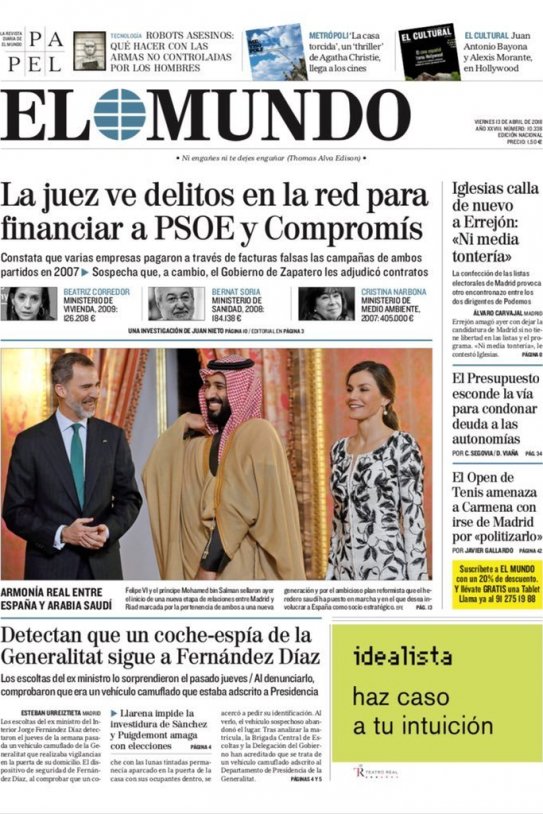 ZARZUELA ESTA PRESIONANDO A LA  PRENSA MADRILEÑA CON PORTADAS PRO LETIZIA  El-mundo_12_543x814