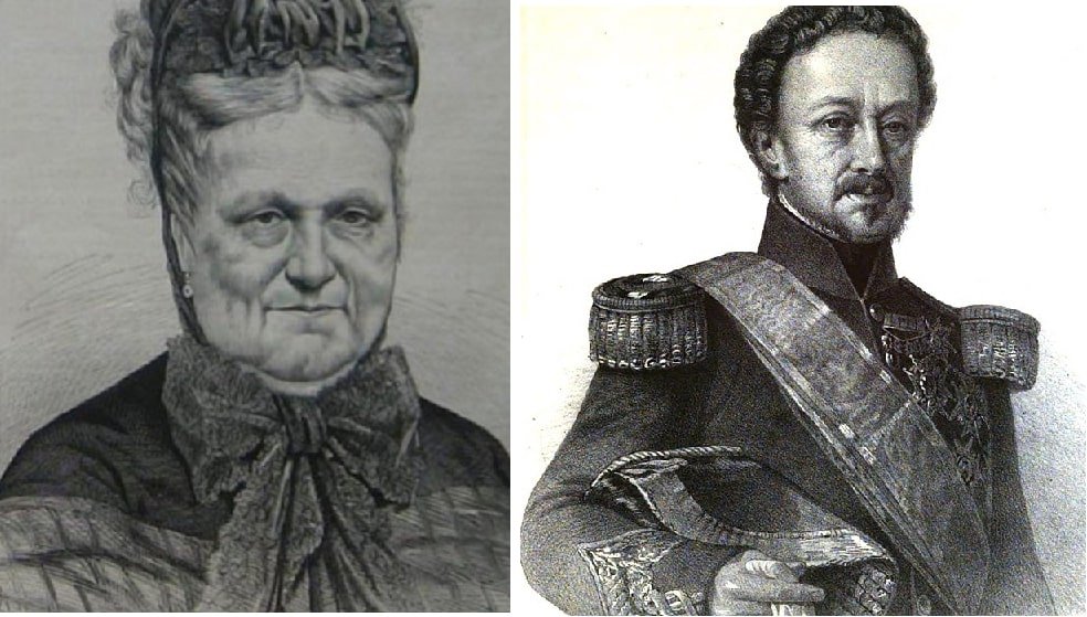 La reina regente Maria Cristina de Borbó y el capitán general Tellez Giron / Fuente: Revista La Ilustración Americana y Real Academia de la Historia La reina regente Maria Cristina de Borbó y el capitán general Tellez Giron / Fuente: Revista La Ilustración Americana y Real Academia de la Historia