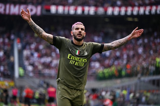 The Hernandez celebrando un gol con el Milan en San Siro / Foto: Europa Press