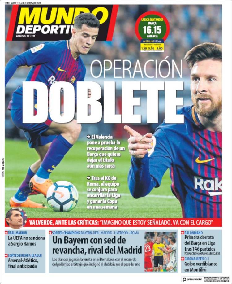Mundo Deportivo Portada 14 04 2018 Mundo Deportivo Portada 14 04 2018