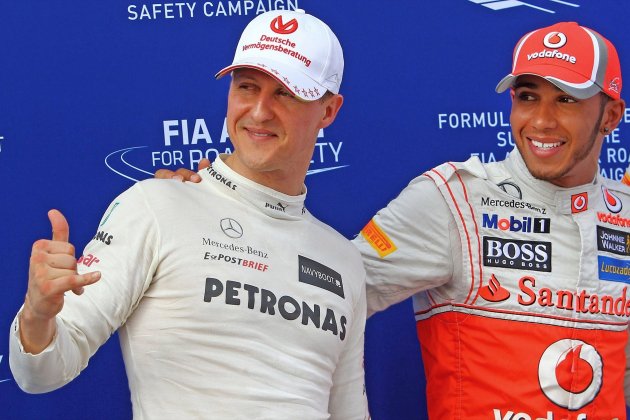 Michael Schumacher Lewis Hamilton / Foto: Jens Büttner Michael Schumacher Lewis Hamilton / Foto: Jens Büttner