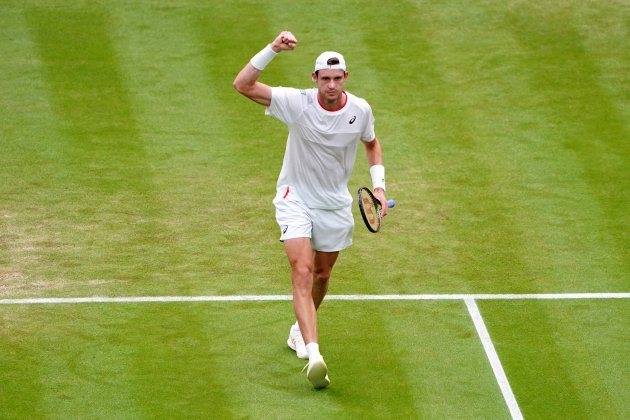 Nicolas Jarry celebrando uno puntúo en Wimbledon / Foto: Europa Press