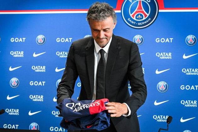 Luis Enrique durant la seva presentació amb el PSG / Foto: Europa Press