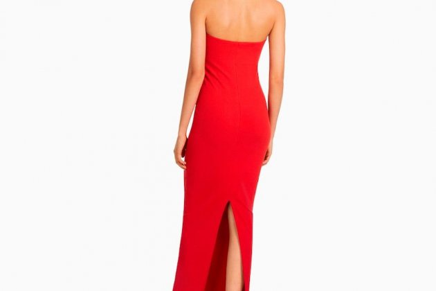 Vestido largo bandeau rib1 Vestido largo bandeau rib1