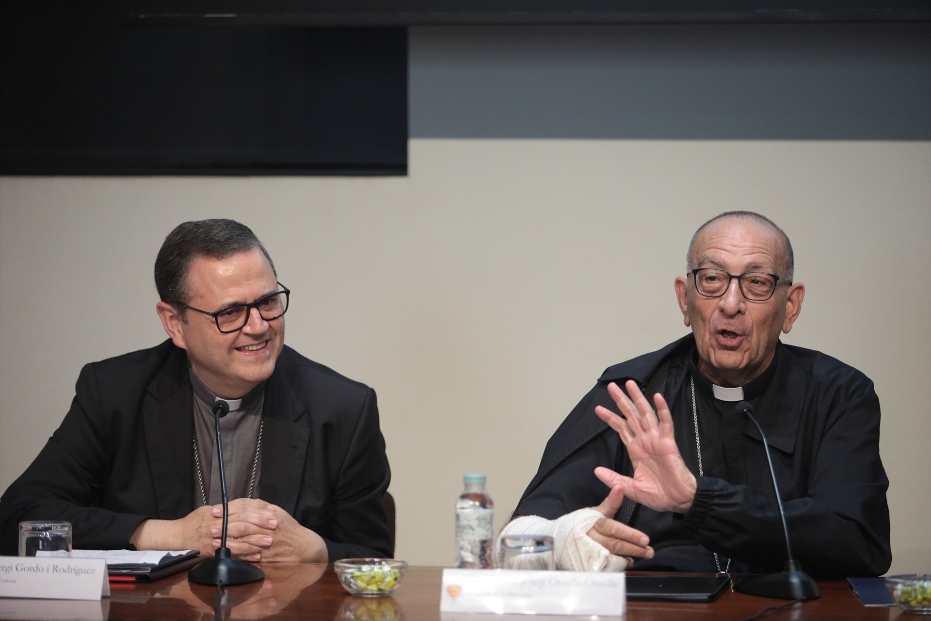 Sergi Gordo, nou bisbe de Tortosa, amb Joan Josep Omella, cardenal arquebisbe de Barcelona