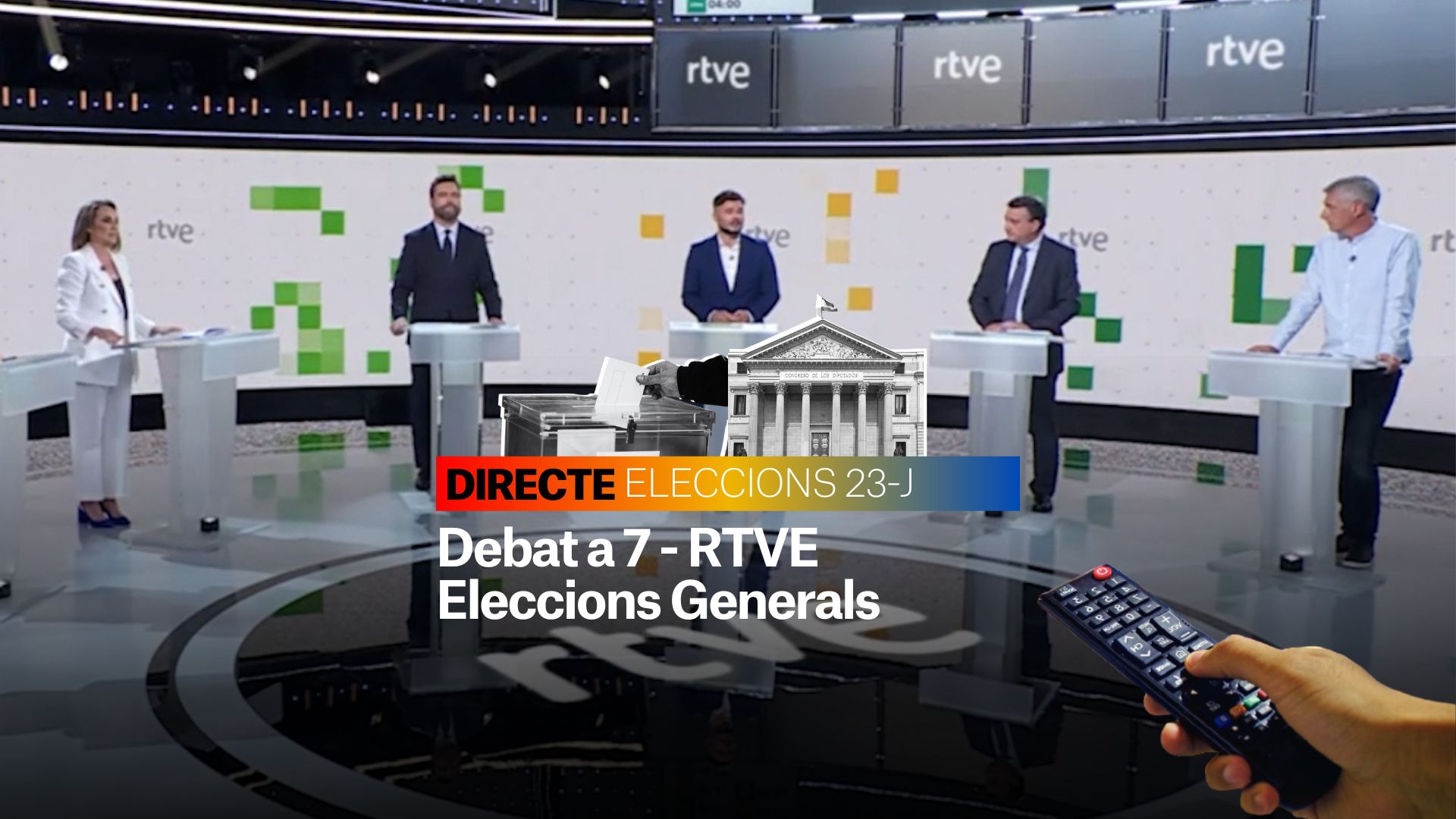 Debate electoral, en DIRECTO | Los 7 portavoces debaten en RTVE